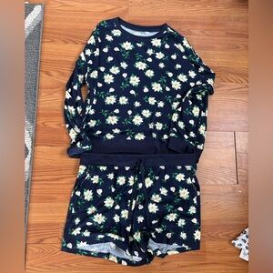 Draper James Navy and Cream Floral Women's Pajama Set